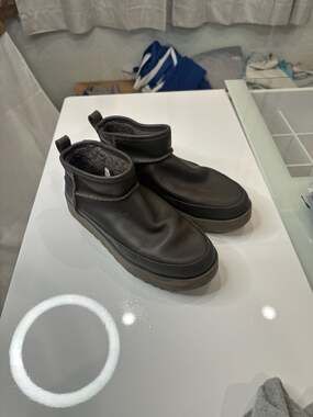 UGG Women's Classic Ultra Mini Sugar Boot in Thunder Cloud Brown Leather